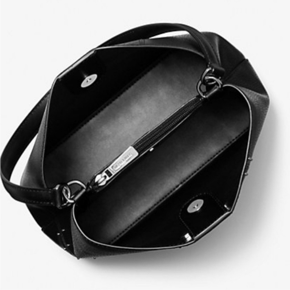 Michael Kors Pratt Medium Studded Patchwork Shoulder Bag - Picture 2 of 4